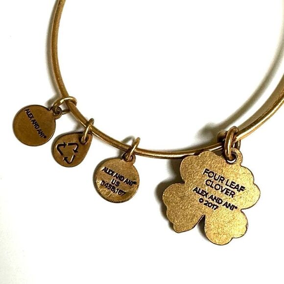 Alex and Ani 2017 Four Leaf Clover Bangle Bracelet - Picture 3 of 9